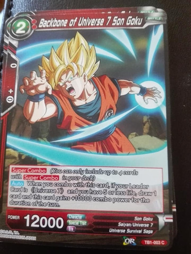 Backbone Of Universe 7 Son Goku - Tour Carta Dragon Ball Tcg