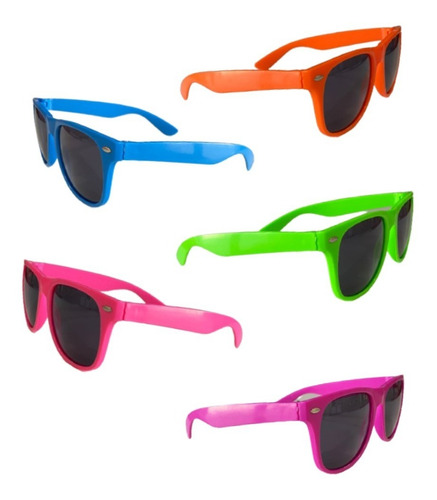 Imagen 1 de 10 de Anteojos De Sol X 10 Lentes Colores Lisos Cotillon Carioca