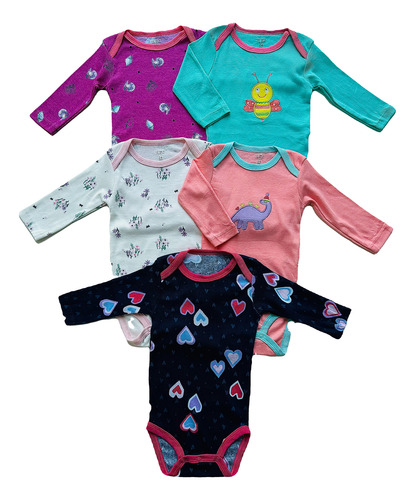 Set De Bodys Manga Larga Para Niña