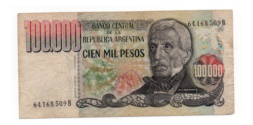 Billete Argentina 100000 Pesos Ley Bottero 2504a