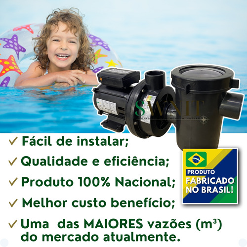 Motobomba Para Piscina Com Pré-filtro Seg Max Torque 1/2hp