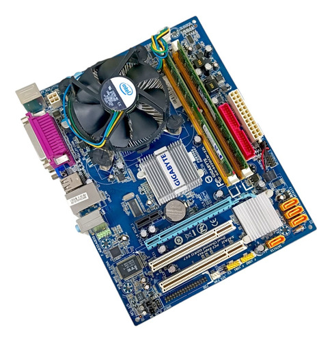 Kit Placa Mae 775 + Intel Core 2 Duo + Memoria 4gb Ddr2 Cor Verde