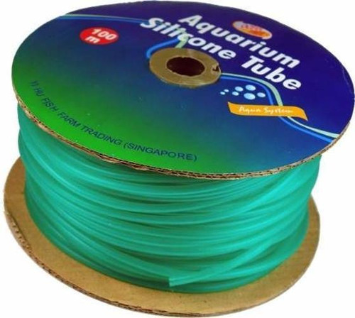 Mangueira De Ar Verde Silicone 1m Aquário Compressor Tampas