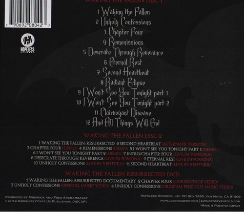 Waking The Fallen Resurrected - Avenged Sevenfold - Cd + Dvd