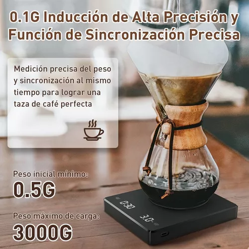 Báscula de cocina digital, pantalla LED, báscula de joyería de alta  precisión multiusos, báscula de pesaje, báscula de peso, para cocinar café  de , USB de 5 kg USB blanco de 5