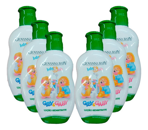  Kit 6 Loção Hidratante Giovanna Baby Giby Nutrição 200ml