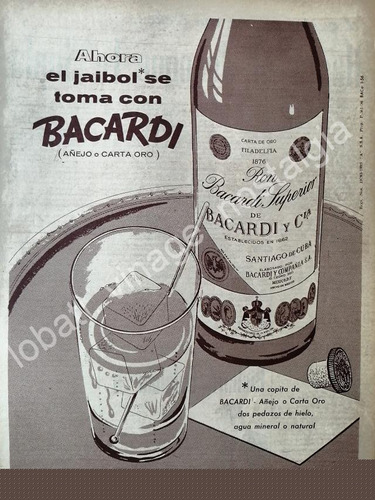 Cartel Publicitario Retro Ron Bacardi 1956 -19