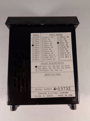 Simpson 24503 2865 - Digital Panel Meter 2800 Series 3-1 Ccf