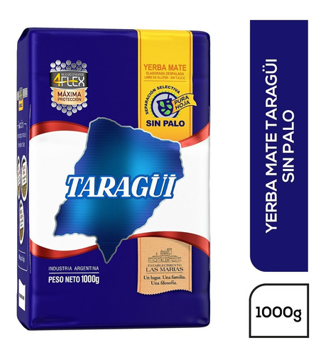 Imagen 1 de 1 de Yerba Mate Taragüi Sin Palo 4flex 1 Kg