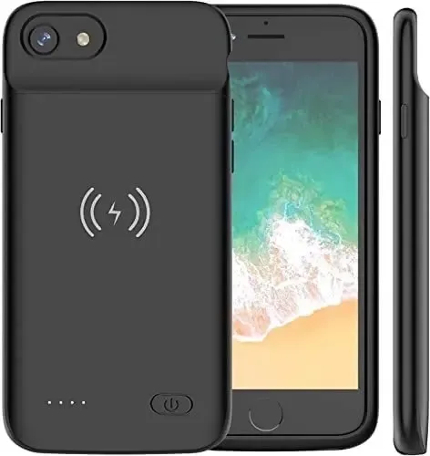 JUBOTY [6800 mAh] Coque de batterie pour iPhone 66S78SE 2020SE 2022, étui de chargement portable