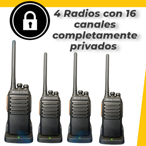 4 Radios Con 16 Canales Completamente Privados