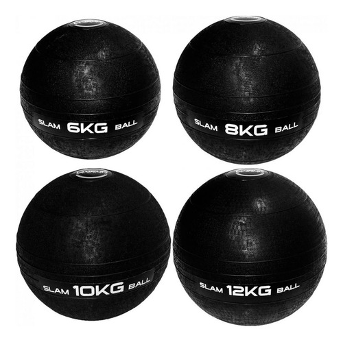 Kit Bola Slam Ball Com 6 Kg + 8 Kg + 10 Kg + 12 Kg Liveup
