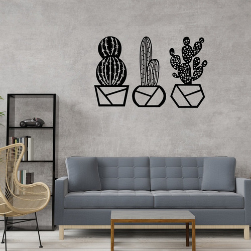 Cuadro Decorativo Para Pared Mdf 6 Mm Cactus 30 X 60