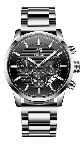 Reloj Benyar Stainless Business Con Calendario De Cuarzo