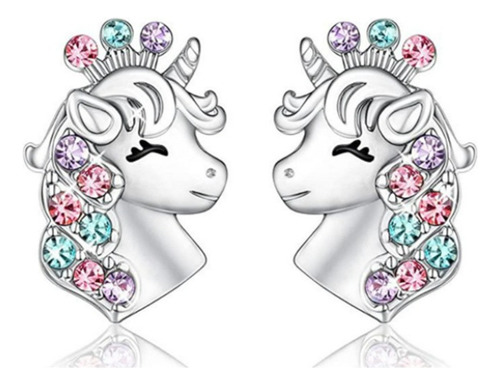 Sjx Set Unicornio Collar Dije Pulsera Aretes Y Anillo