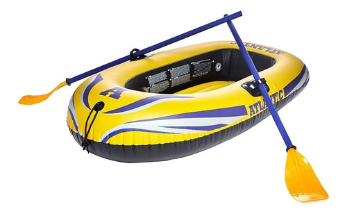 Bote Inflable 192x 115cm Con Remos Inflador De Pie Jilong