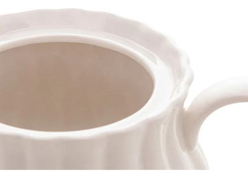 Bule Para Chá Porcelana Wolff Pétala Matt Branco