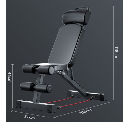 Banca Abdominal Reclinable Multiuso Ajustable Plegable