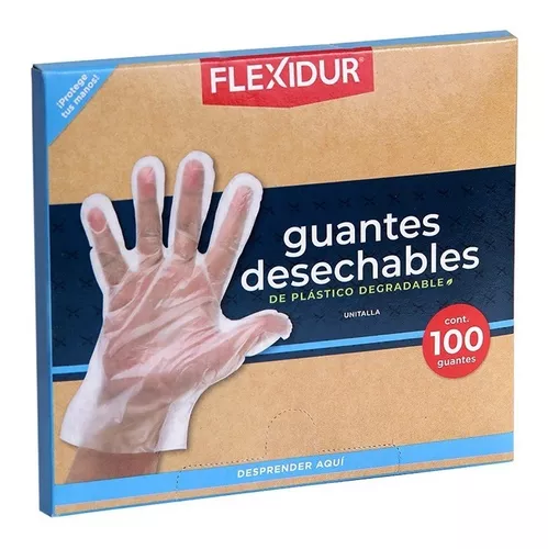 Guantes Desechables De Plastico Flexidur Pack 1000 Pz 10x100