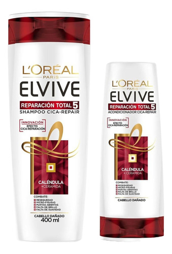 Elvive L'oreal Promo Shampoo  370ml + Aco 200ml Rep Total 5