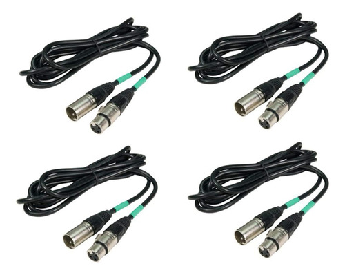 (4) Cables De Efecto De Iluminación Dmx De 25 Pies Mac...