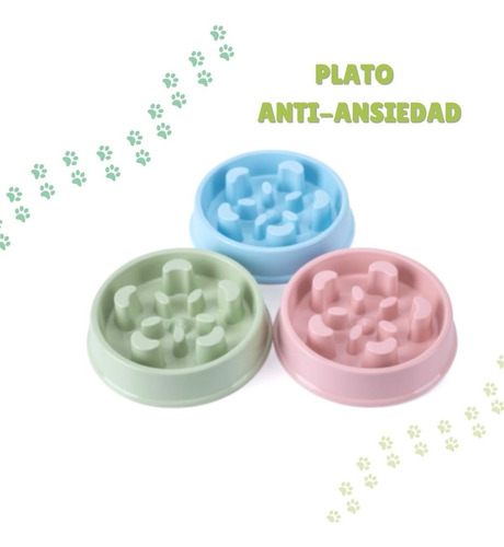 Imagen 3 de 9 de Plato Come Lento Para Mascotas Anti-ansiedad/ Fauna Salud