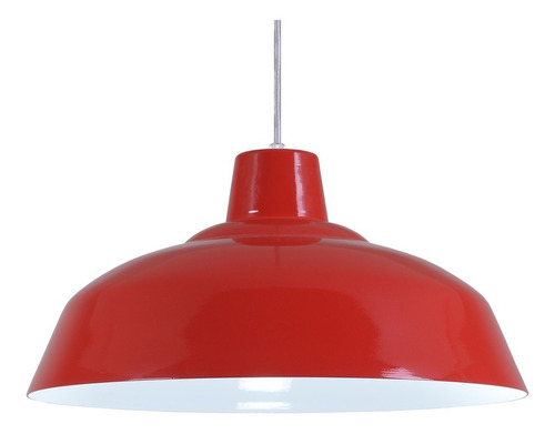 15 Pendente Retrô 40cm Industrial - Cabo 2,30 Metros Estrutura Vermelho