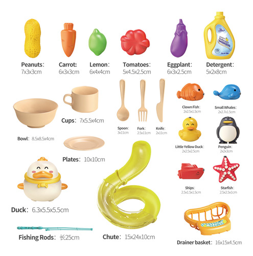 Fregadero De Juguetes Multifunción Para Niños Pequeños 2 En