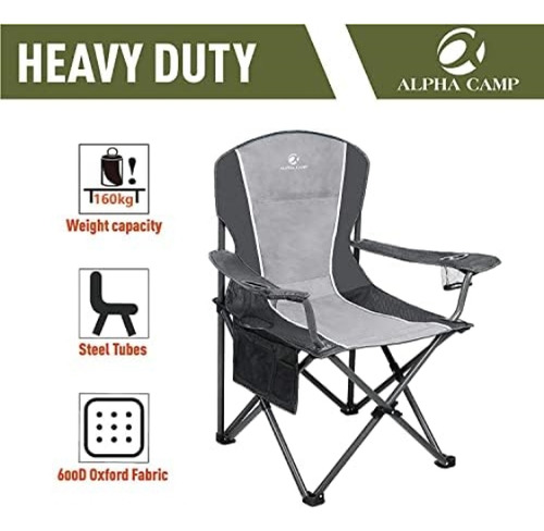 Alpha Camp Silla Plegable Para Acampar Soporte Resistente 35