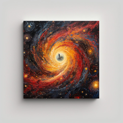 60x60cm Cuadro Lienzo Finas Líneas Estilo Óleo Estrella In