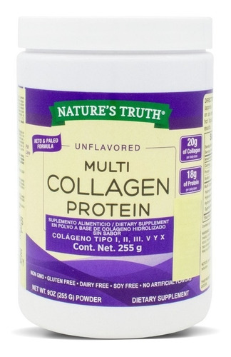 Multi Colágeno Con Proteina Nature's Truth  255 Gramos