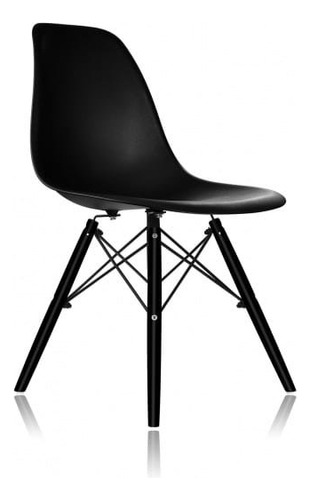 Cadeira De Jantar Empório Tiffany Eames Dsw Madera, Estrutura De Cor Preto Black Pé Preto, 2 Unidade