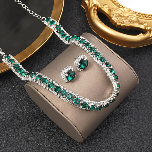 Gargantilla De Cristal Grueso Con Diamantes De Imitación Par