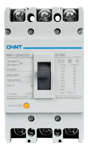 Breaker Termomagnético Caja Moldeada Nm1-250h 3x200a 800v 