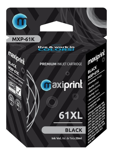 Cartucho Hp 61xl Negro Compatible Maxiprint 1010 2546 3512