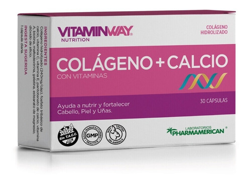 Colageno Y Calcio Con Vitaminas 30caps Vitaminway