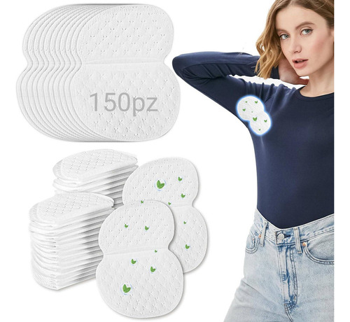 150 Piezas Almohadillas Para El Sudor Desechables Para Las Axilas ProteccióN Contra El Sudor Y Desodorante Manchas, Sudor Almohadillas Puro Del Color Es Suave Absorbente By Olimit