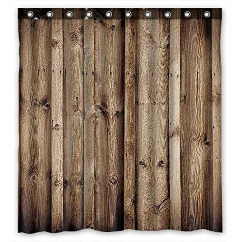 Imagen 1 de 1 de Zhanzzk Cortina De Ducha De Baño Impermeable De Madera Rus