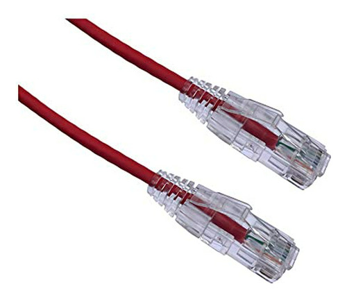 Cable De Red Cat6 Ultrafino 25ft, Rojo