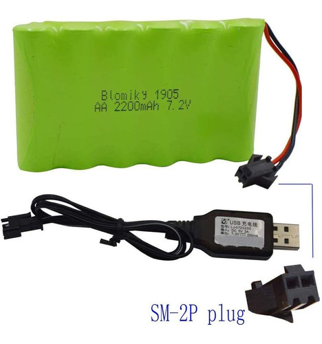  Bateria 7.2v 2200mah Ni-mh  Aa  Con Sm-2p Black Plug