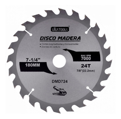Disco De Sierra Circular 7 1/4 PuLG 24 Dientes Uyustools