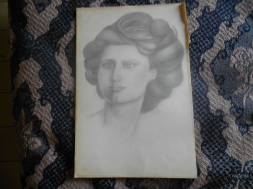 Dibujo De Rostro De Mujer Firmado Garcia Navarro 1982