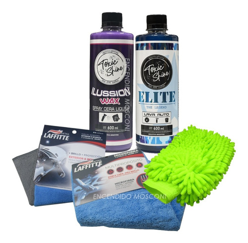 Kit Lavado Auto Mantenimiento Tratamiento Toxic Shine 