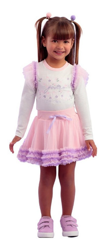 Imagem 2 de 3 de Conjunto Infantil Petit Cherie Dreamland Rosa 22070 B.e.
