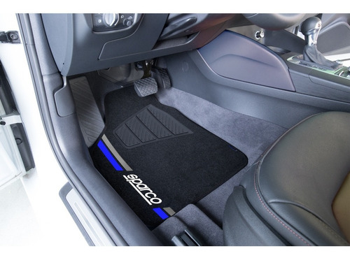 Imagen 2 de 3 de Piso Alfombra Auto Set Sparco Azul 4 Piezas - Sp