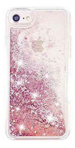 Ucolor Rose Pink Glitter Case Para iPhone SE (2020) iPhone 8