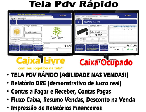 Imagem 2 de 10 de Sistema Vendas, Controle De Estoque, Caixa, Pdv, Clientes, Vendas A Prazo E Carnê, Smb Store, Completo, Promoção!
