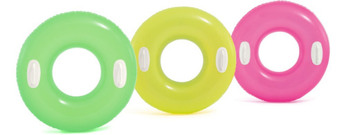 Flotador Inflable Anillo Con Asas Intex Colores Pop 76cm