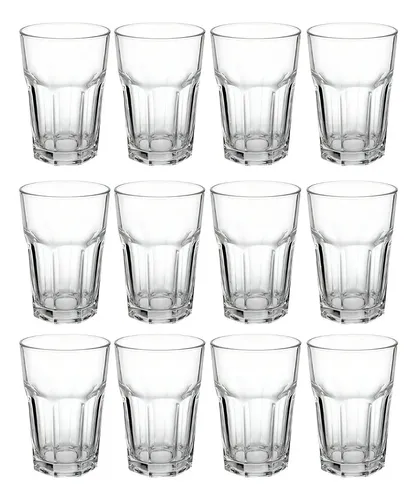 Copo De Vidro 350ml Vitaminas Sucos Ou Smoothies 12 Unidade Cor Transparente