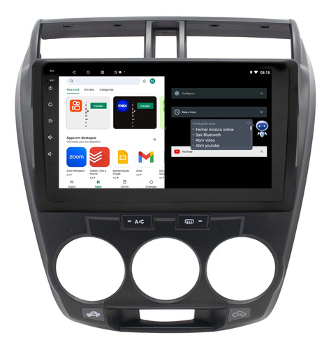 Multimidia Honda City 09/14 9p Android Carplay 2gb 32gb Voz